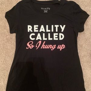 Wound up black tee shirt